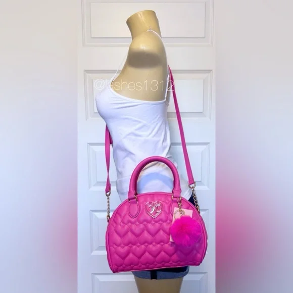 JUICY COUTURE Bag Flawless Dome Satchel - Pink Quilted Hearts
